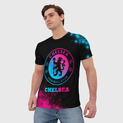 Футболка мужская Chelsea - neon gradient, цвет: 3D-принт — фото 2