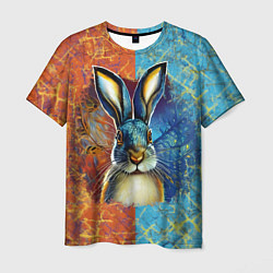 Мужская футболка Огненный новогодний кролик