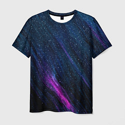 Футболка мужская Звёздное абстрактное фиолетовое небо, цвет: 3D-принт