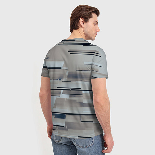 Мужская футболка Металлические пластины в абстракции / 3D-принт – фото 4