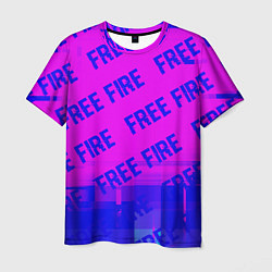 Мужская футболка Free Fire glitch text effect: паттерн