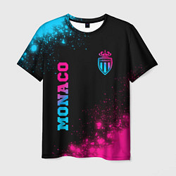Мужская футболка Monaco - neon gradient: надпись, символ