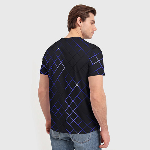 Мужская футболка Неоновые ромбы - текстура / 3D-принт – фото 4