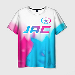 Мужская футболка JAC neon gradient style: символ сверху