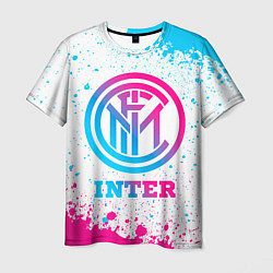 Мужская футболка Inter neon gradient style