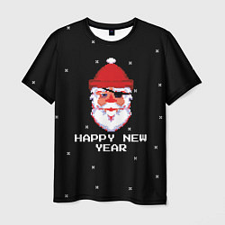 Мужская футболка Дед мороз с повязкой