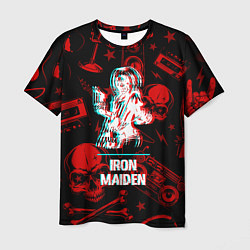 Мужская футболка Iron Maiden rock glitch