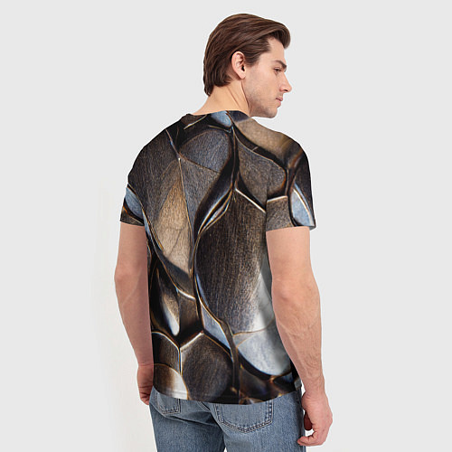 Мужская футболка Бронзовая чешуя дракона доспех / 3D-принт – фото 4