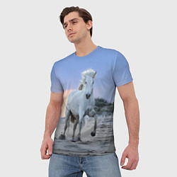 Футболка мужская Белый конь, цвет: 3D-принт — фото 2