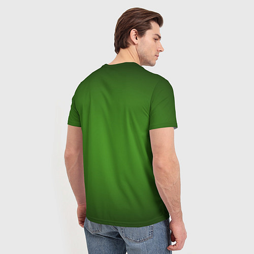 Мужская футболка Зеленый с затемняющей виньеткой / 3D-принт – фото 4