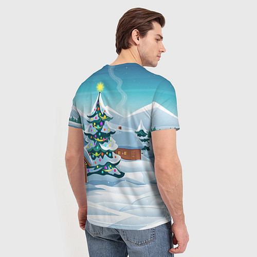 Мужская футболка 2023 - зайчики с подарком / 3D-принт – фото 4