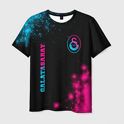 Мужская футболка Galatasaray - neon gradient: надпись, символ