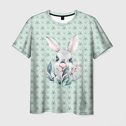 Мужская футболка Кролик в цветах
