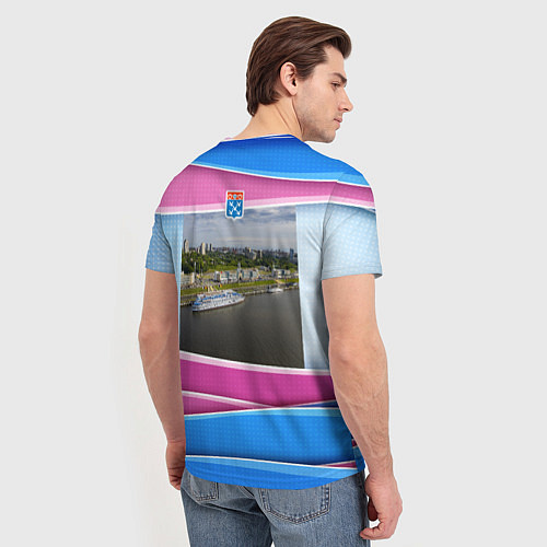 Мужская футболка Чебоксары - речной вокзал / 3D-принт – фото 4