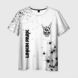 Мужская футболка Linkin Park и рок символ на светлом фоне