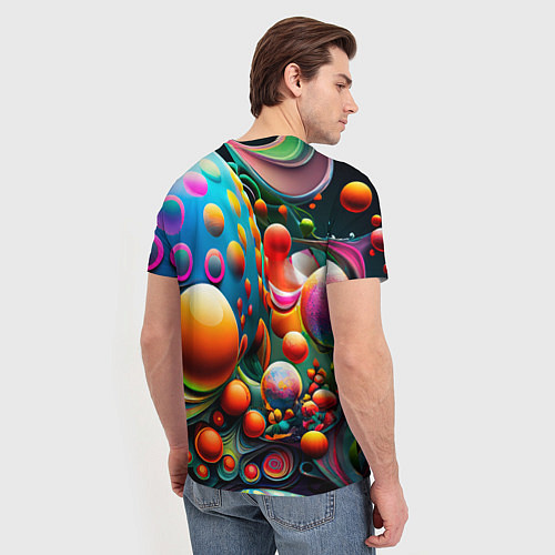 Мужская футболка Абстрактные космические шары / 3D-принт – фото 4