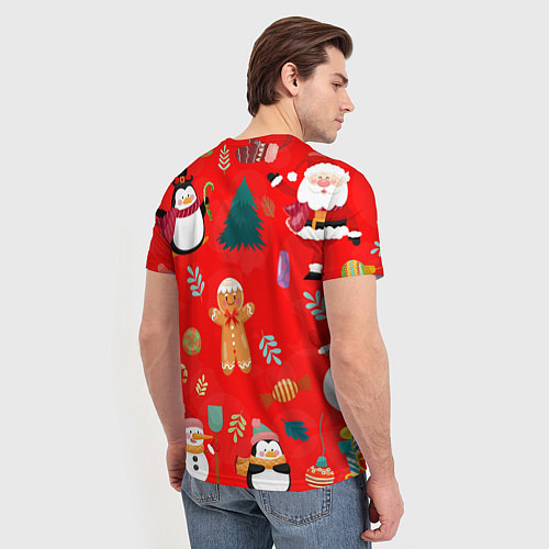 Мужская футболка Merry christmas art / 3D-принт – фото 4