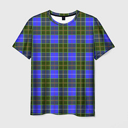 Мужская футболка Ткань Шотландка сине-зелёная