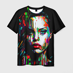 Мужская футболка Анджелина Джоли - поп-арт
