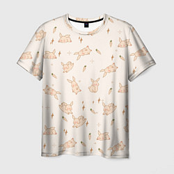Мужская футболка Милый кролик паттерн