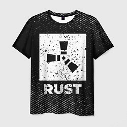 Мужская футболка Rust с потертостями на темном фоне