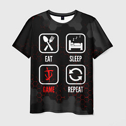 Мужская футболка Eat, sleep, Doom, repeat