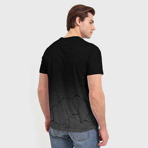 Мужская футболка Dead Space glitch на темном фоне: символ сверху / 3D-принт – фото 4