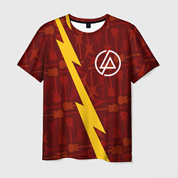 Мужская футболка Linkin Park гитары и молния