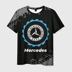 Мужская футболка Mercedes в стиле Top Gear со следами шин на фоне
