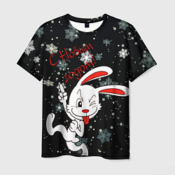 Мужская футболка Подмигивающий кролик
