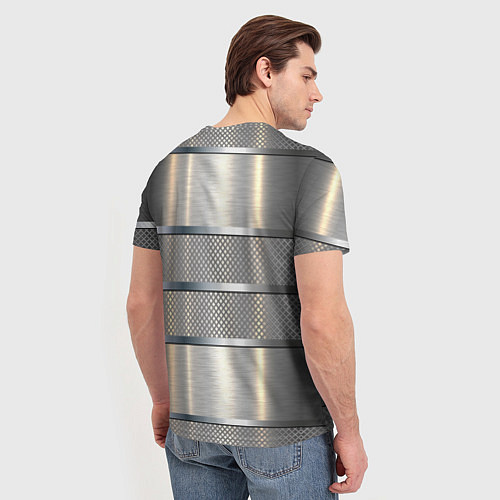 Мужская футболка Металлические полосы - текстура алюминия / 3D-принт – фото 4