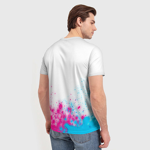 Мужская футболка System of a Down neon gradient style: символ сверх / 3D-принт – фото 4