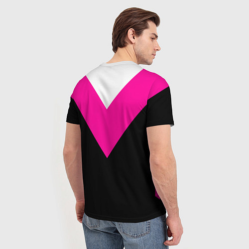 Мужская футболка FIRM черный с розовой вставкой / 3D-принт – фото 4