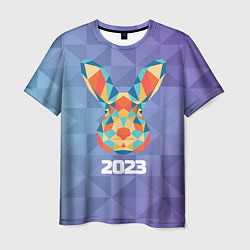 Мужская футболка Кролик из мозаики 2023