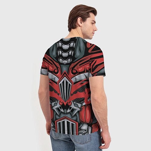 Мужская футболка Костюм робота с решеткой / 3D-принт – фото 4