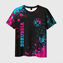 Футболка мужская Borussia - neon gradient: надпись, символ, цвет: 3D-принт