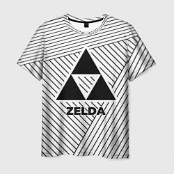 Мужская футболка Символ Zelda на светлом фоне с полосами