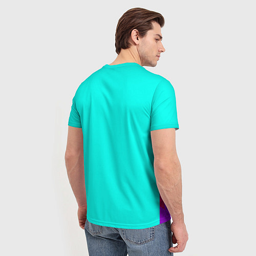Мужская футболка FIRM ярко-бирюзовая / 3D-принт – фото 4
