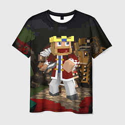 Мужская футболка Minecraft - warrior - video game - sword