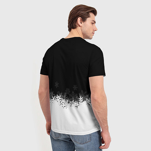 Мужская футболка Снеговик dab / 3D-принт – фото 4