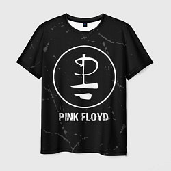 Мужская футболка Pink Floyd glitch на темном фоне