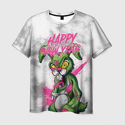 Мужская футболка Zombie rabbit Happy new year