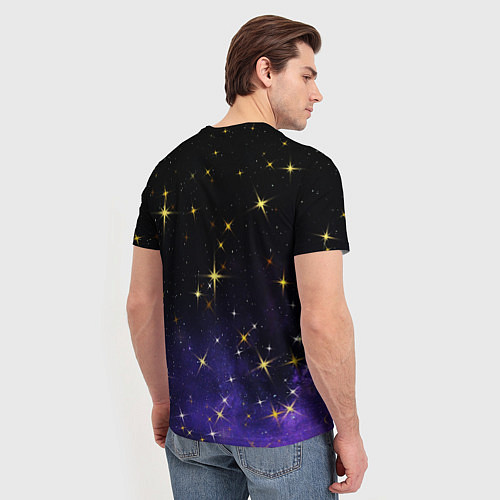 Мужская футболка Сияющие звёзды вселенной / 3D-принт – фото 4