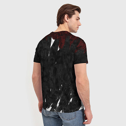 Мужская футболка Черный кролик орет как сумасшедший / 3D-принт – фото 4