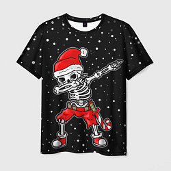 Мужская футболка Dab новогодний скелет