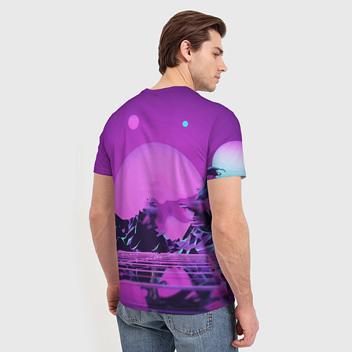 Мужская футболка Фантазийный силуэт - vaporwave / 3D-принт – фото 4