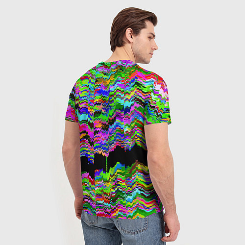 Мужская футболка Глитч с искривлённым ртом / 3D-принт – фото 4