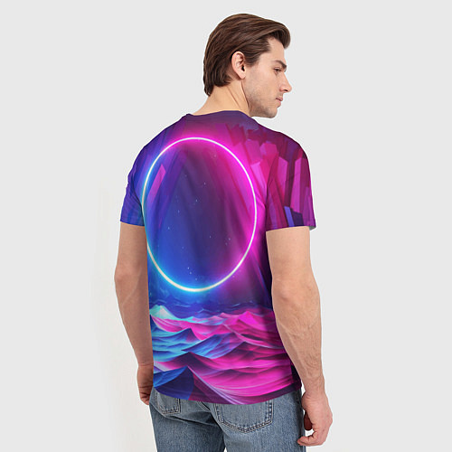 Мужская футболка Круг и разноцветные кристаллы - vaporwave / 3D-принт – фото 4