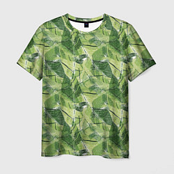 Мужская футболка Милитари листья крупные