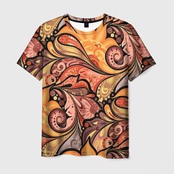 Мужская футболка Multicolored branching floral patterns